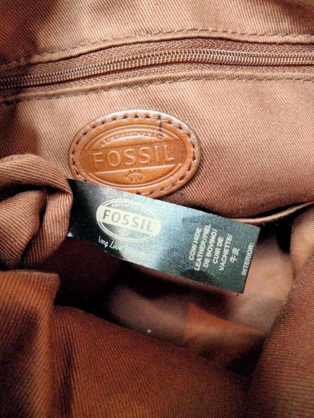 Fossil Sydney Shopper Tote Leather - Cognac Brown - Shoulder Bag Carryall ZB5487 - Picture 9 of 9